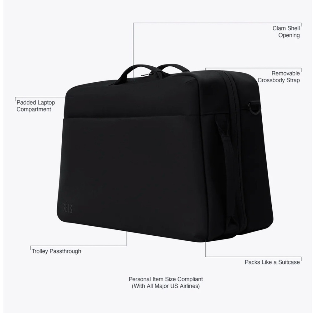 BEIS Ultimate Travel Duffle black- used once